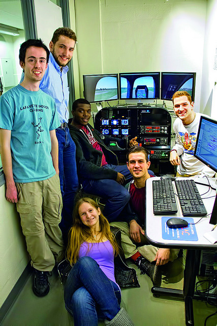 Barker Carlock '17 (right) with fellow members of the Aviation Club